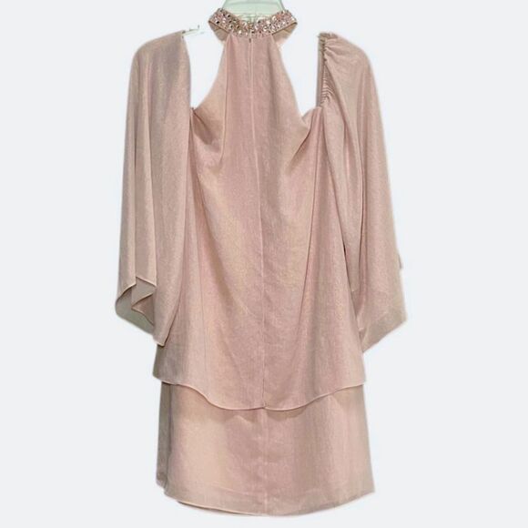 Laundry by Shelli Segal Embellished Halter Neck Mini Dress in Pink Women’s 4 - Picture 6 of 9